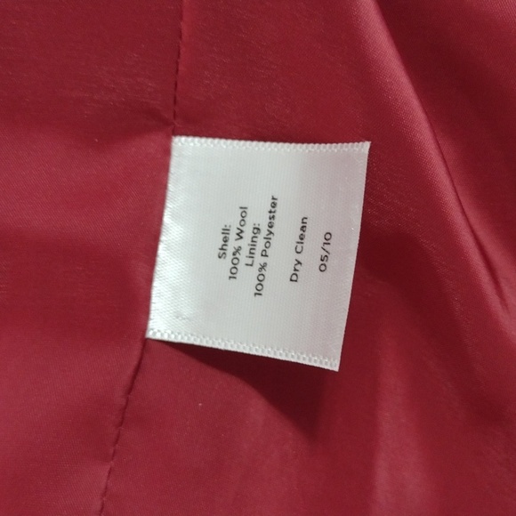 Talbots Red 3/4 Sleeve 100% Wool Short Jacket Size 4p - Picture 9 of 13